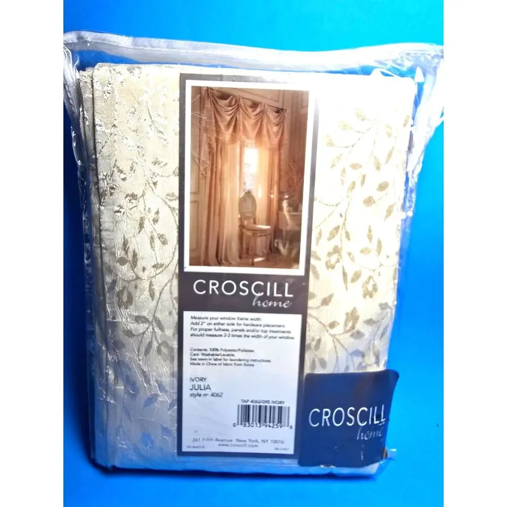 Croscill Home Julia Ivory Floral Jacquard Curtain Panel 49x95 One Tailored 95